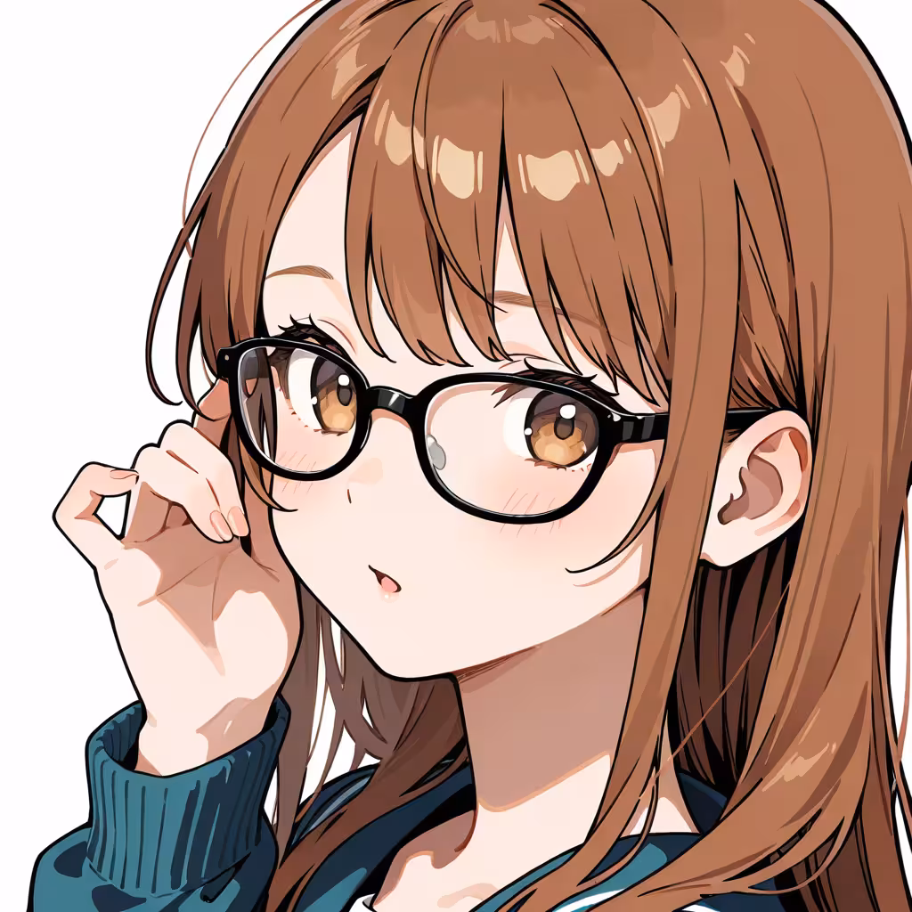 黒縁眼鏡の作例