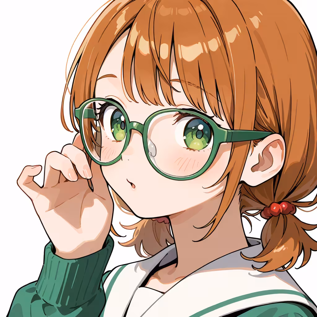 緑縁メガネの作例