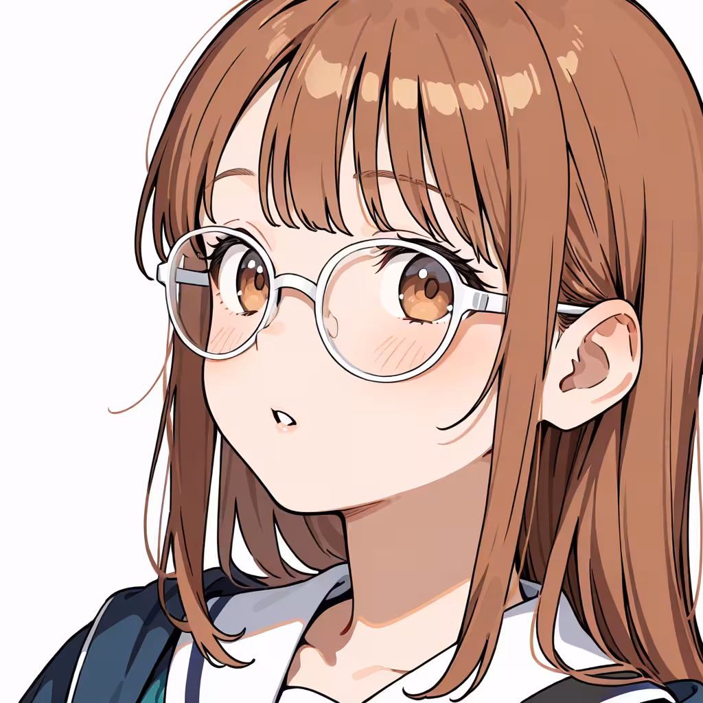 白縁メガネの作例