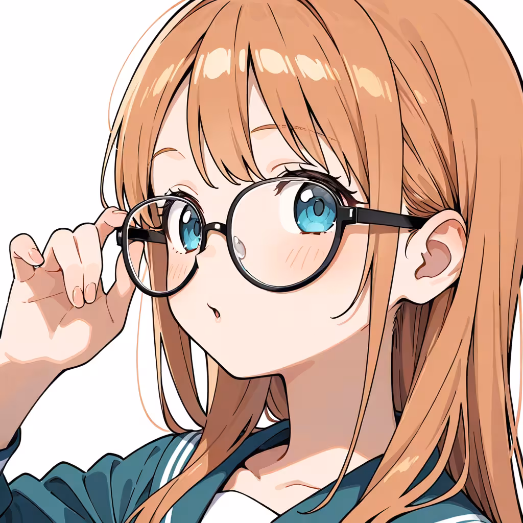 眼鏡に手の作例