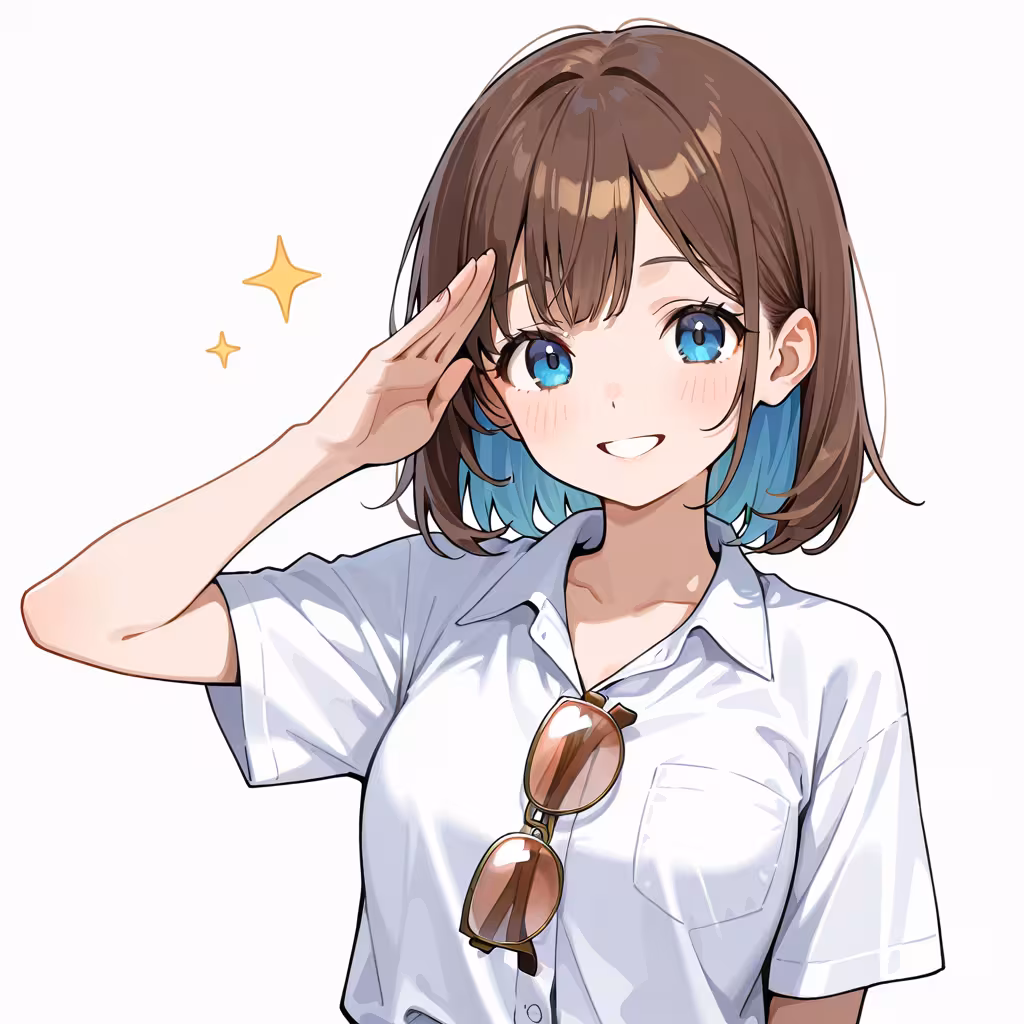 メガネを衣服に引っ掛けるの作例