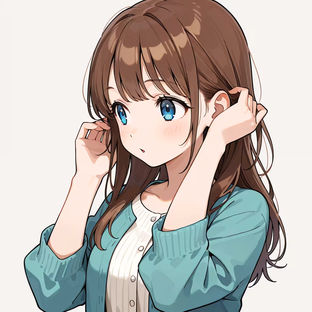 髪を直すの作例
