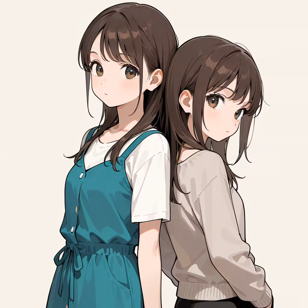 背中合わせの作例