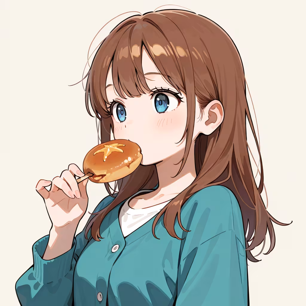 食べ物を持つの作例