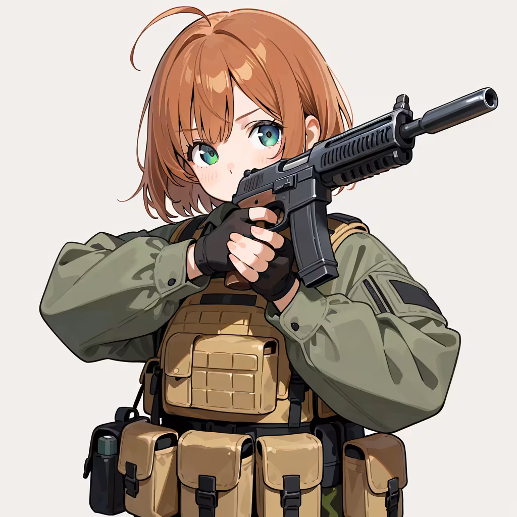 銃を持つの作例