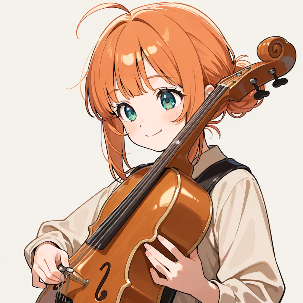 楽器を持つの作例