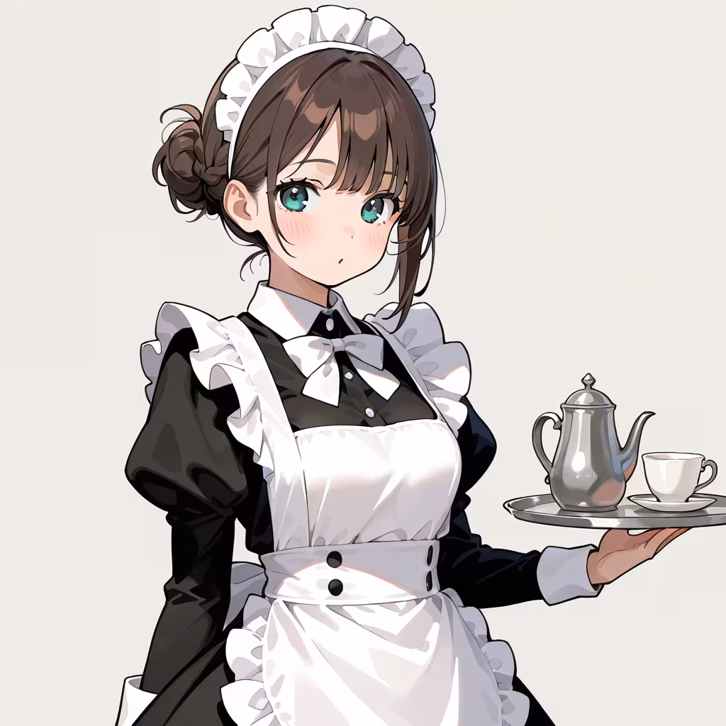 トレイを持つの作例