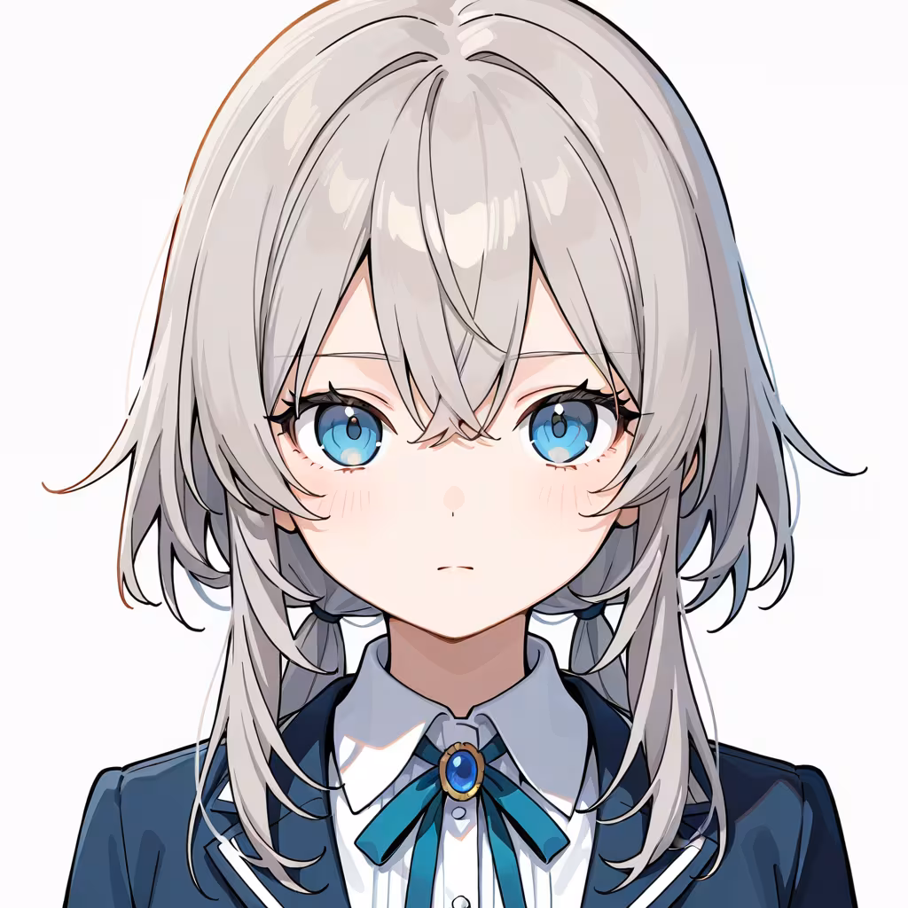 軽く眉をひそめるの作例