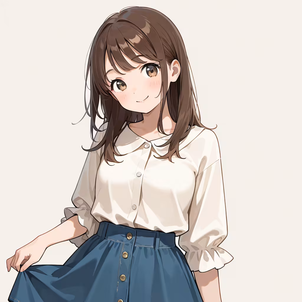 スカートを掴むの作例