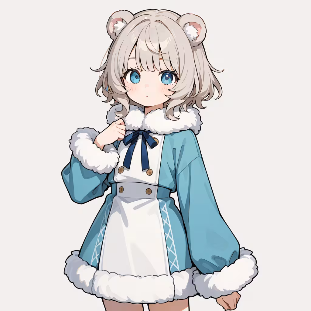 ファー付き袖の作例