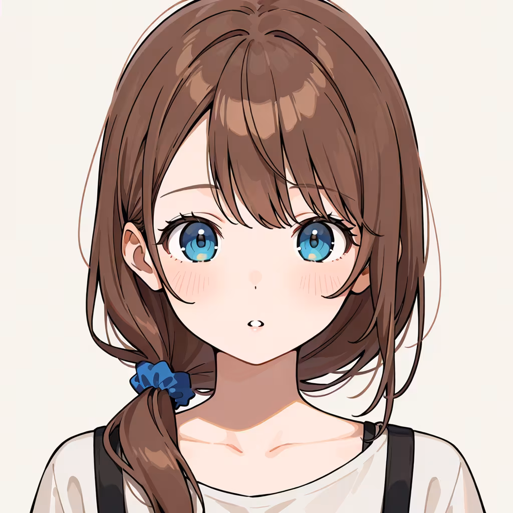 肩にかかる髪の作例
