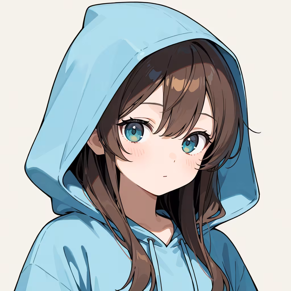 被ったフードの作例