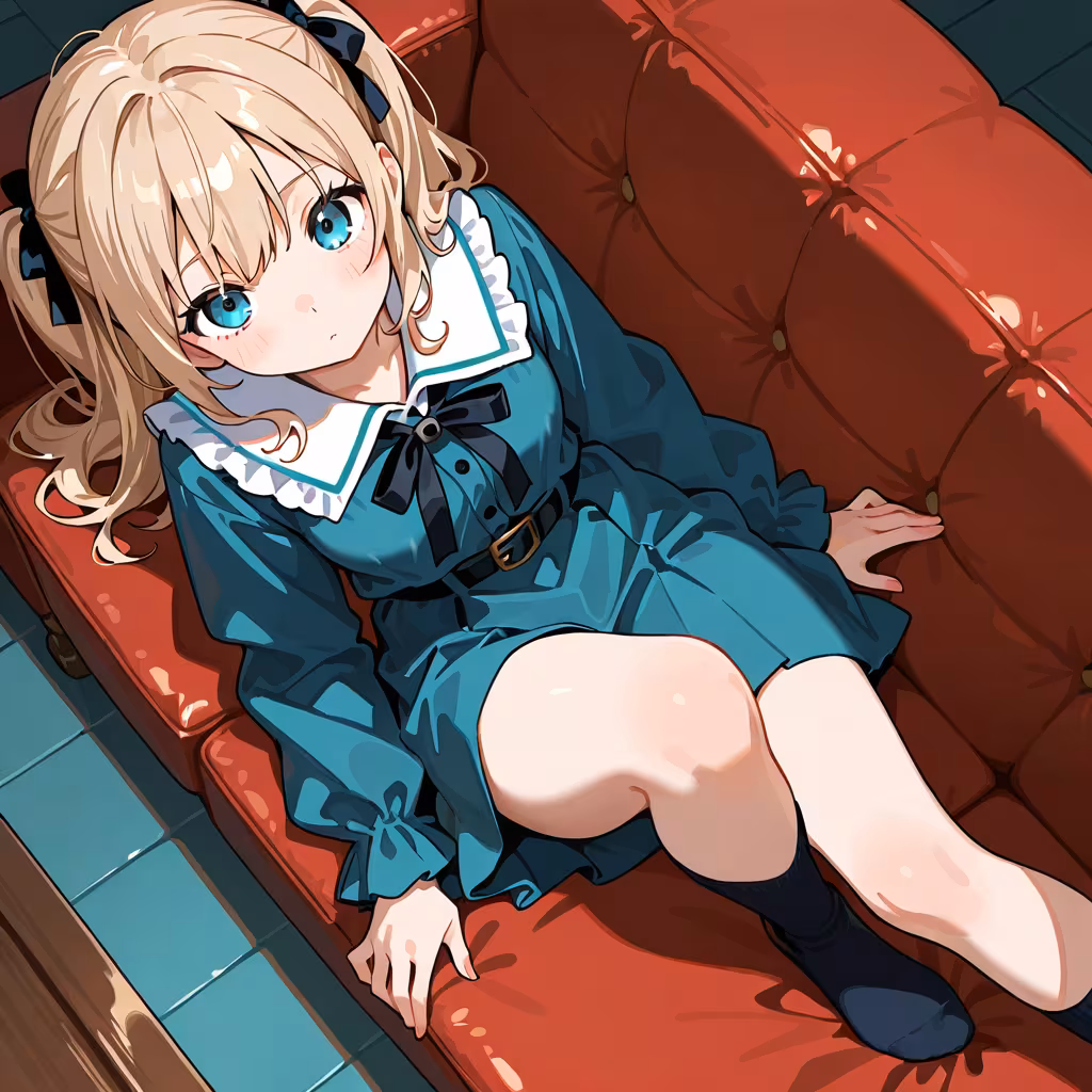 ソファの上の作例
