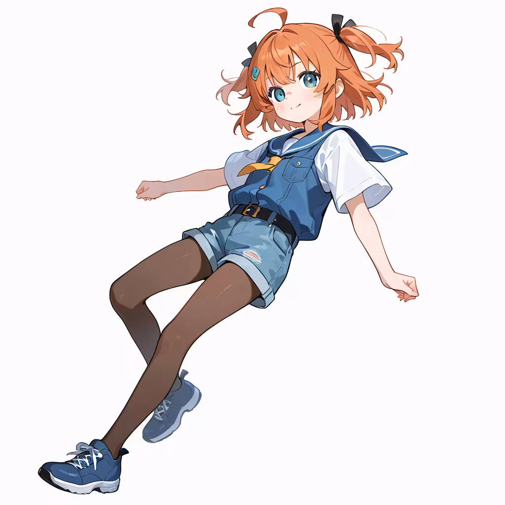 ショートパンツの下にパンティストッキングの作例