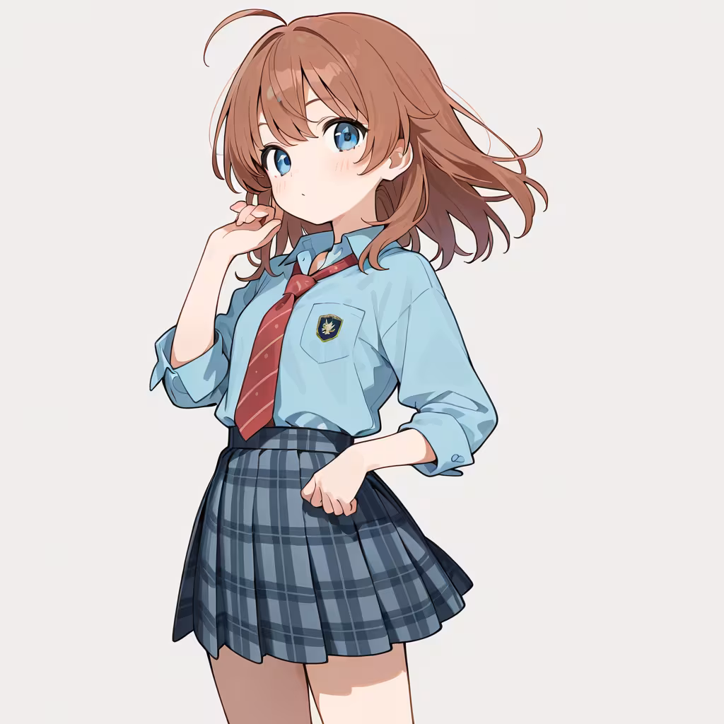 チェック柄の服の作例