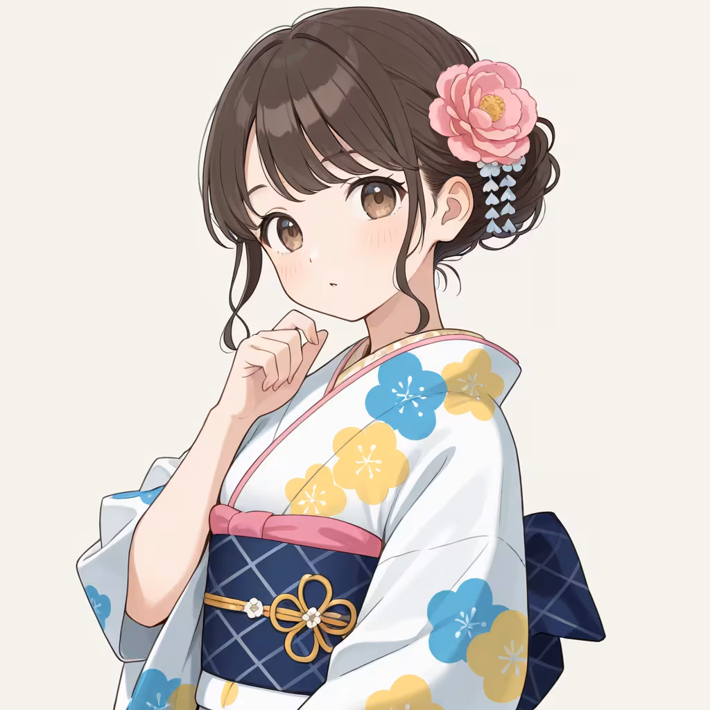 柄物着物の作例