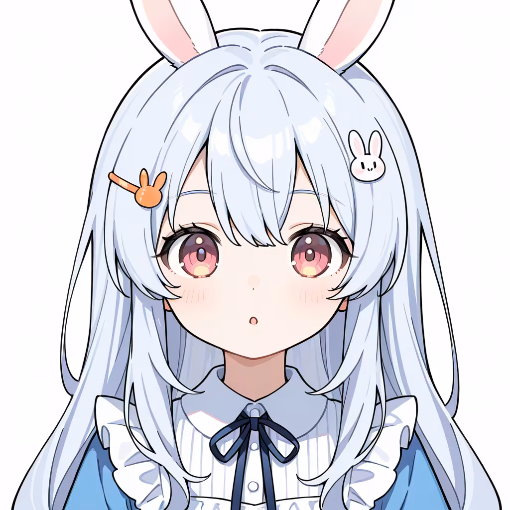 うさぎの髪飾りの作例