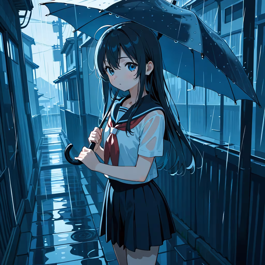 雨の作例