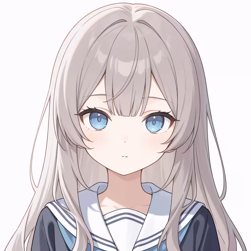 センターに垂れた前髪の作例