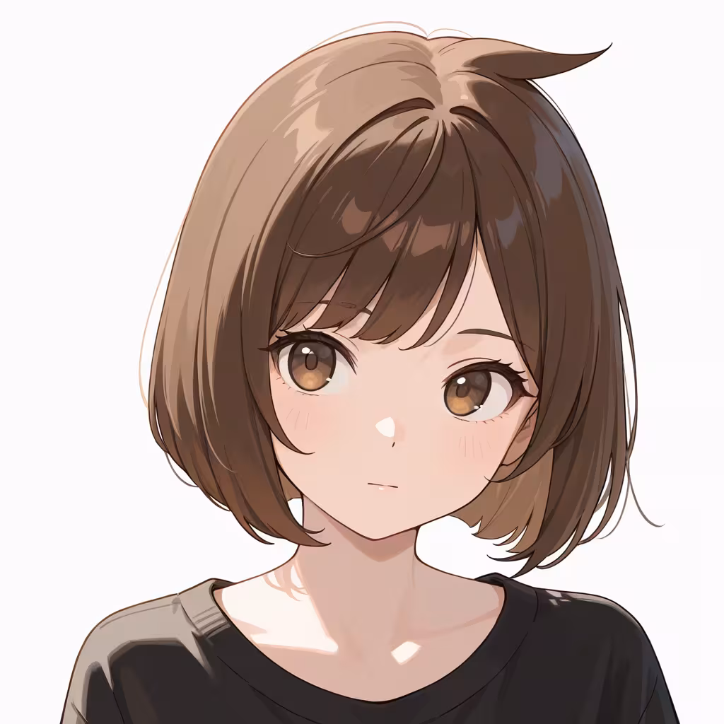 跳ねた髪の作例