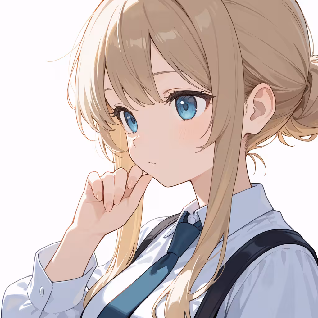 長いサイドヘアの作例