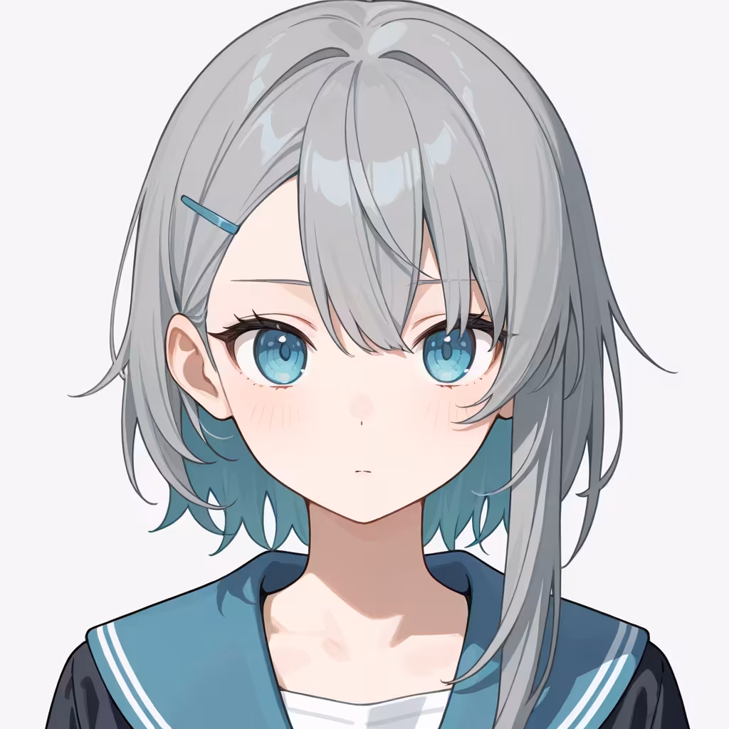 片側の横髪の作例