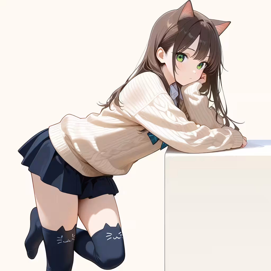猫耳レッグウェアの作例
