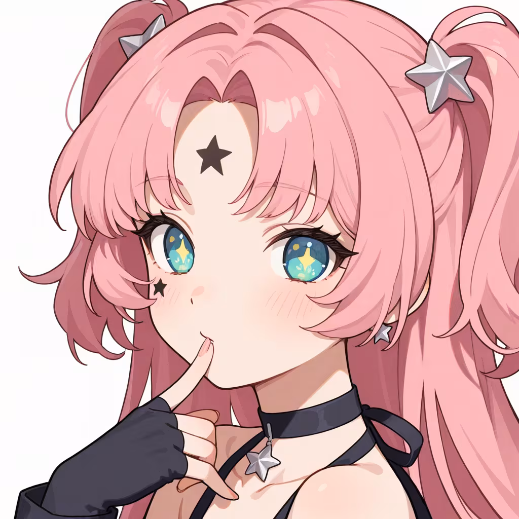 顔の星マークの作例