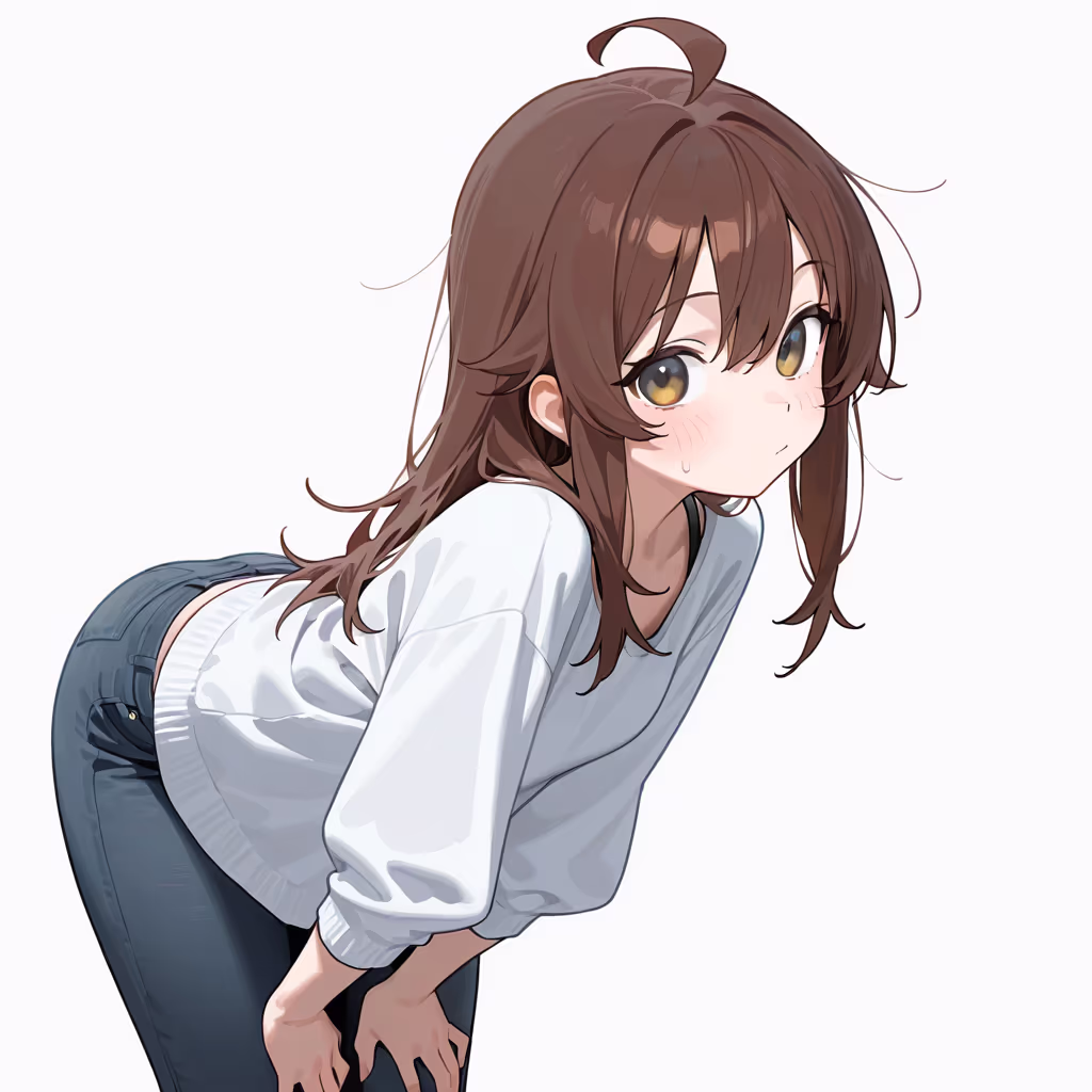 前かがみの作例