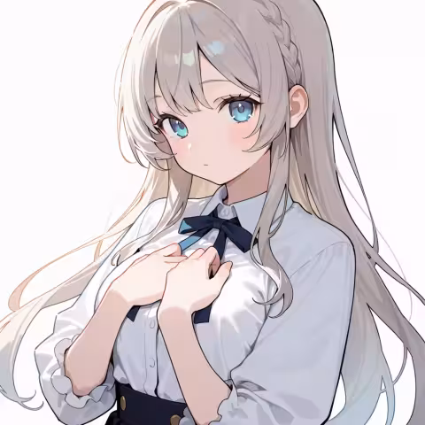 hands on own chest