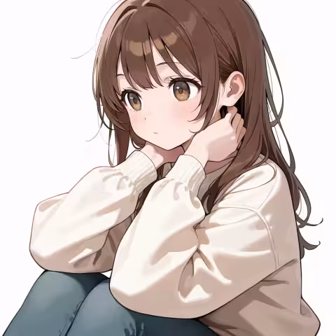 hands on own neck