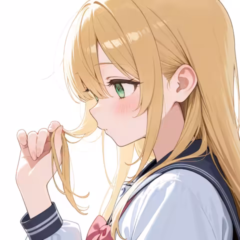 playing with own hair
