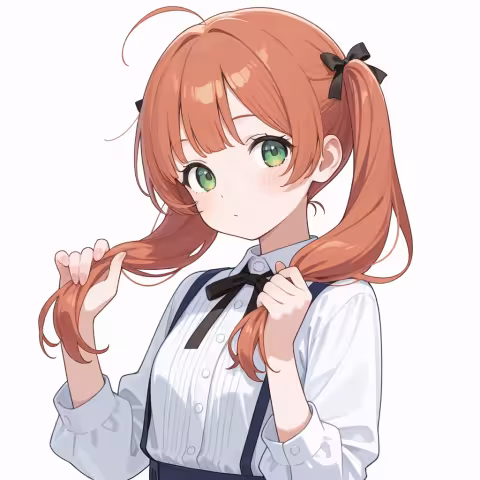 holding own hair