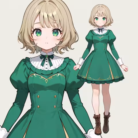 green dress