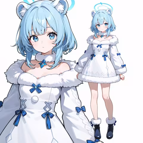 fur-trimmed dress