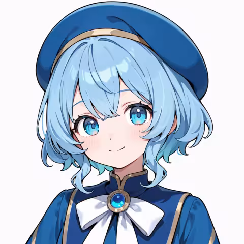 blue hat