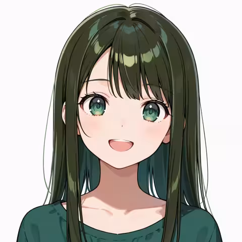 dark green hair