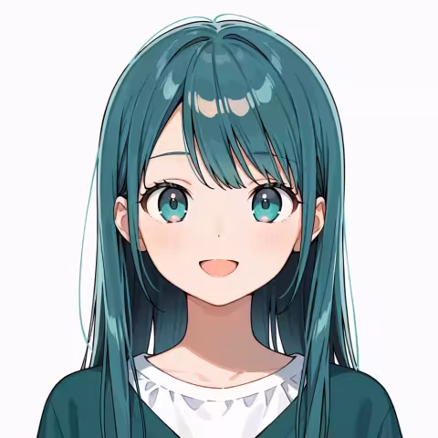 dark aqua hair