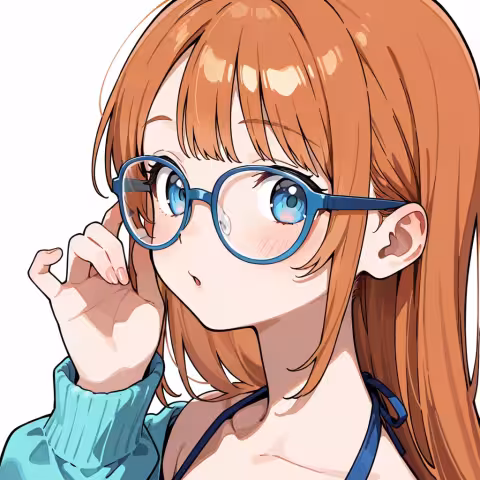 blue-framed eyewear