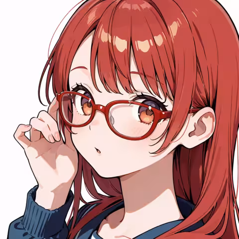 red-framed eyewear