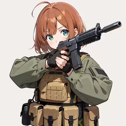 holding gun
