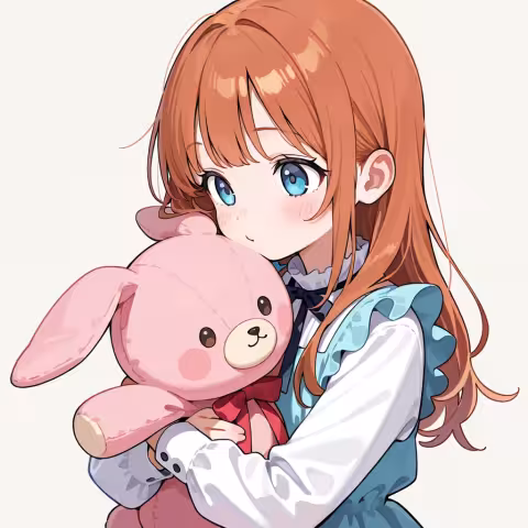 holding stuffed toy