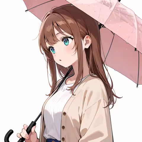 holding umbrella