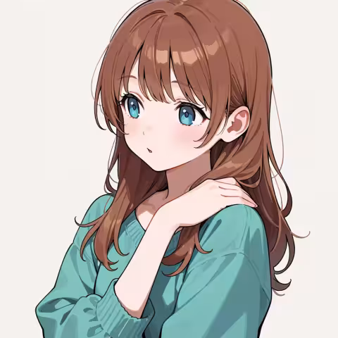 hand on own shoulder