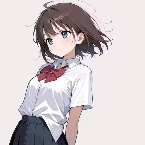 shirt partially tucked in