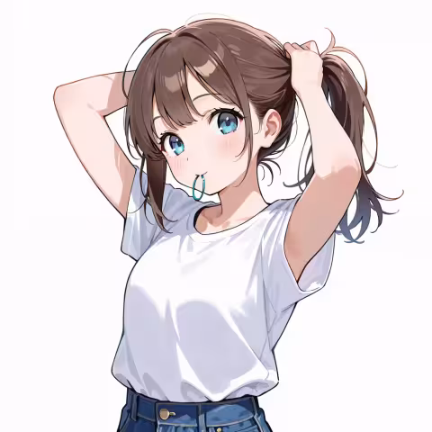 tying hair