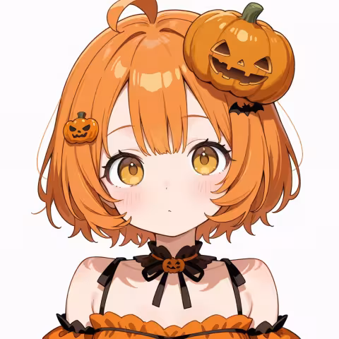 pumpkin hair ornament